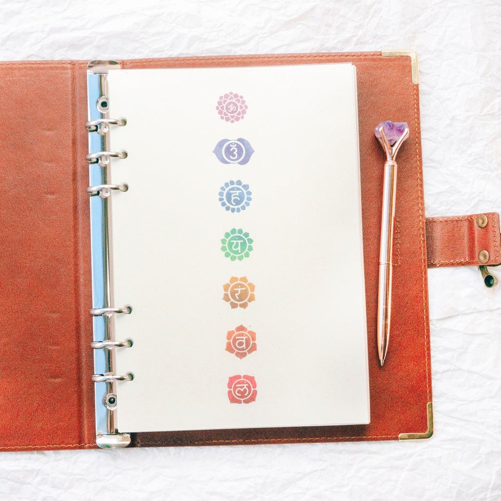 Mindful Notebook with Amethyst Crystal Pen