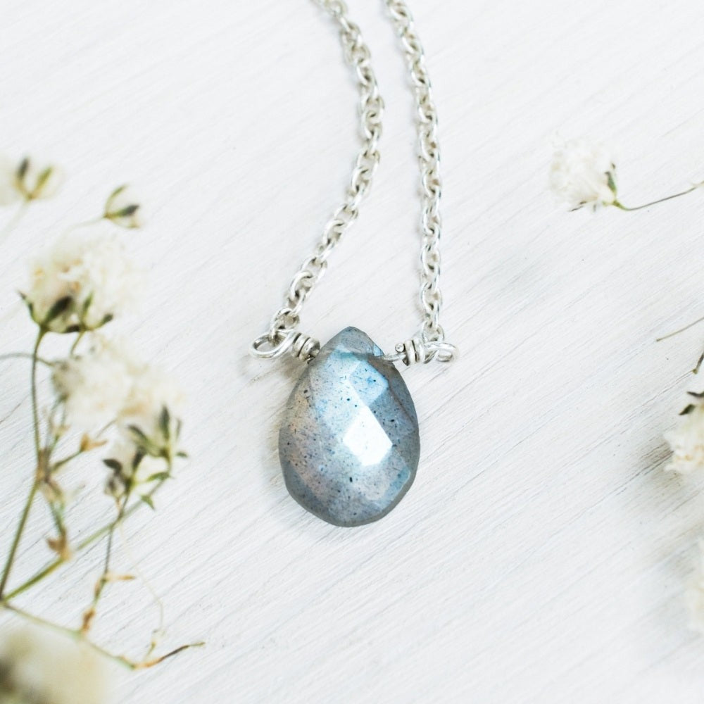 Briolette Labradorite Crystal Necklace