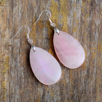 Natural Gemstone Drop Earrings