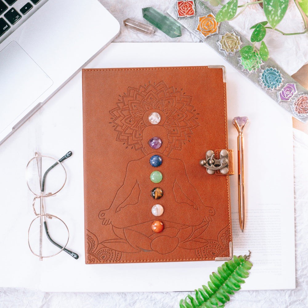 Mindful Notebook with Amethyst Crystal Pen