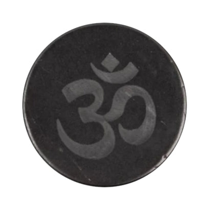 Shungite OM Round Tile – Enhance Your Space with Energy and Harmony