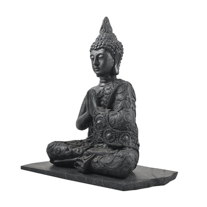 Natural Shungite Stone Buddha Statue