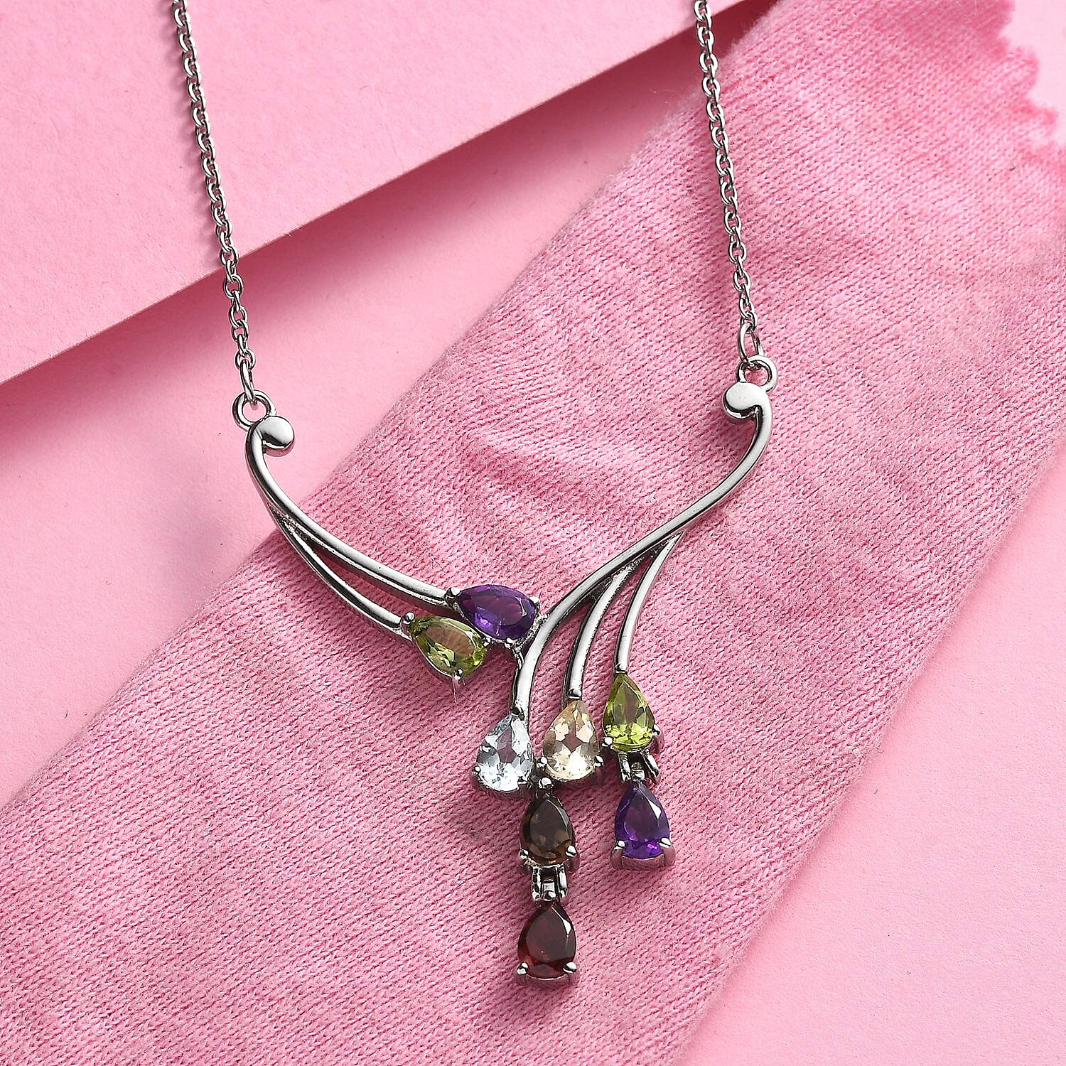 Multi Gemstone Waterproof Necklace