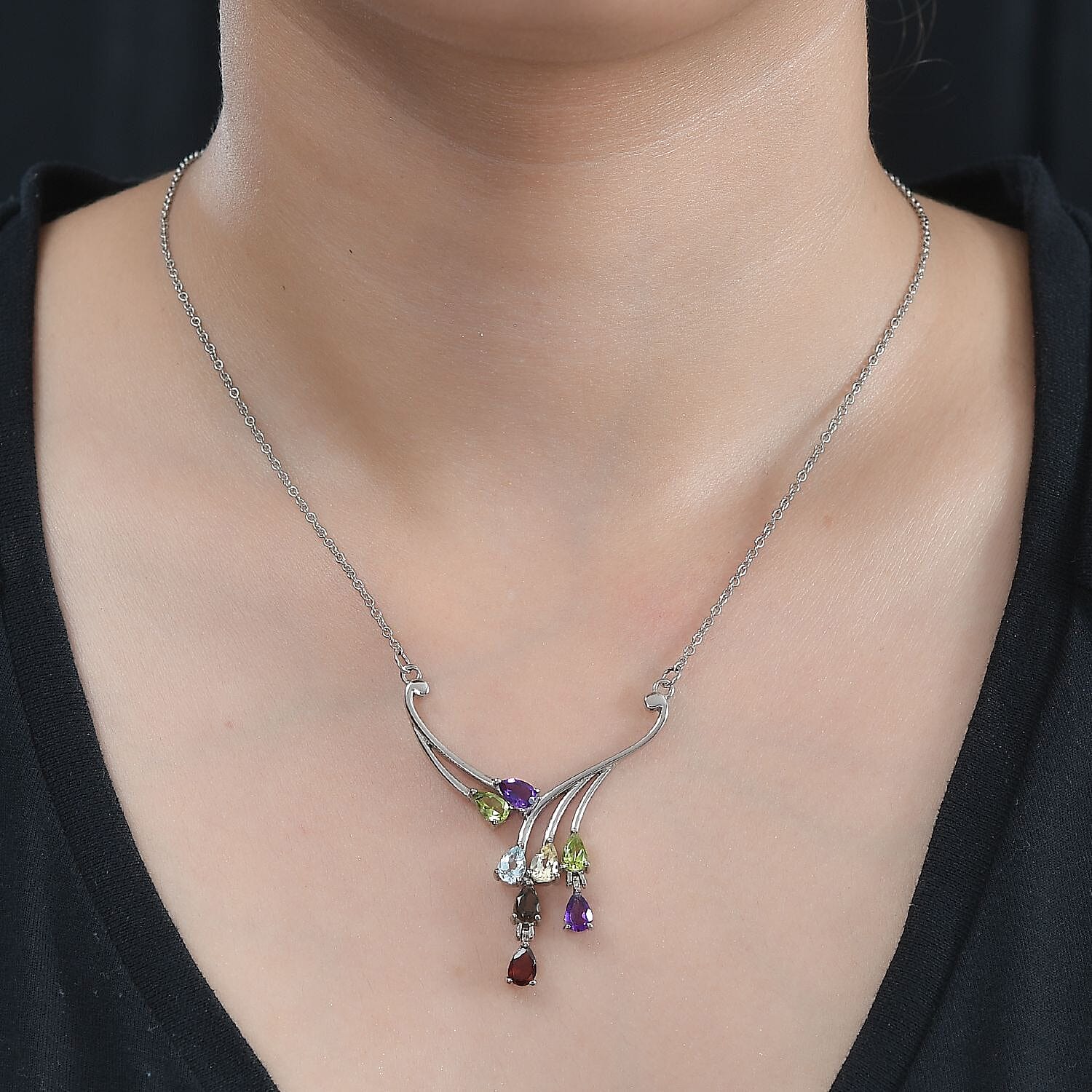 Multi Gemstone Waterproof Necklace