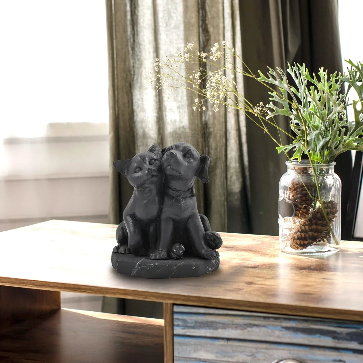 Guardian Companions: Shungite Cat & Dog Figurine