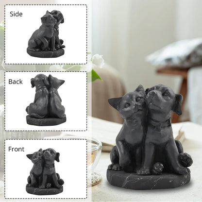 Guardian Companions: Shungite Cat & Dog Figurine