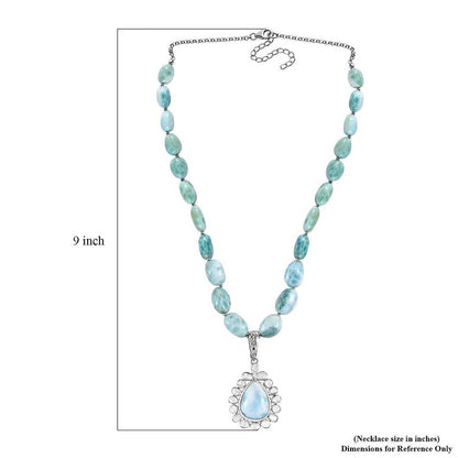 Larimar and Diamond Tree of Life Necklace