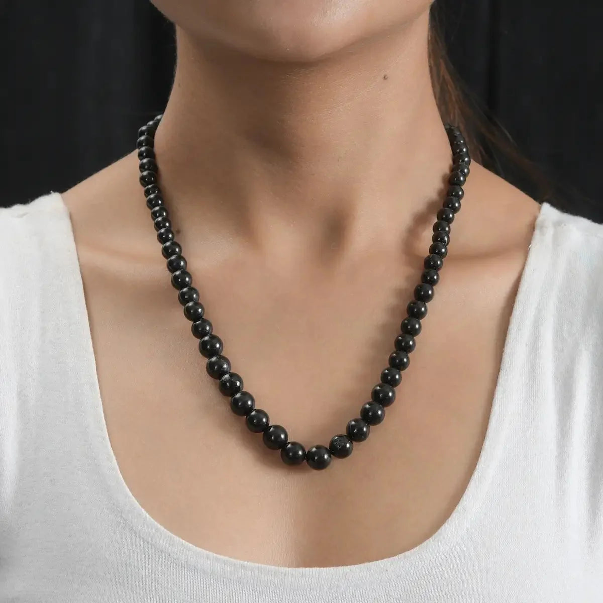 Shungite Necklace with 18K Gold Clasp