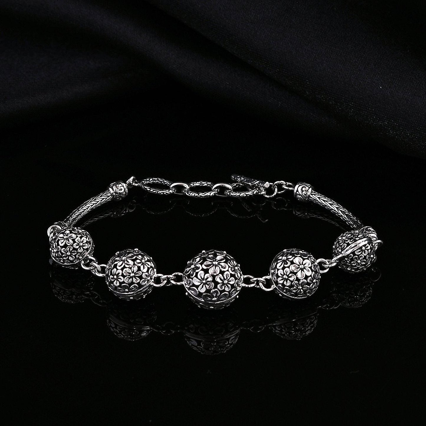 Bali Legacy Frangipani Filigree Silver Bracelet