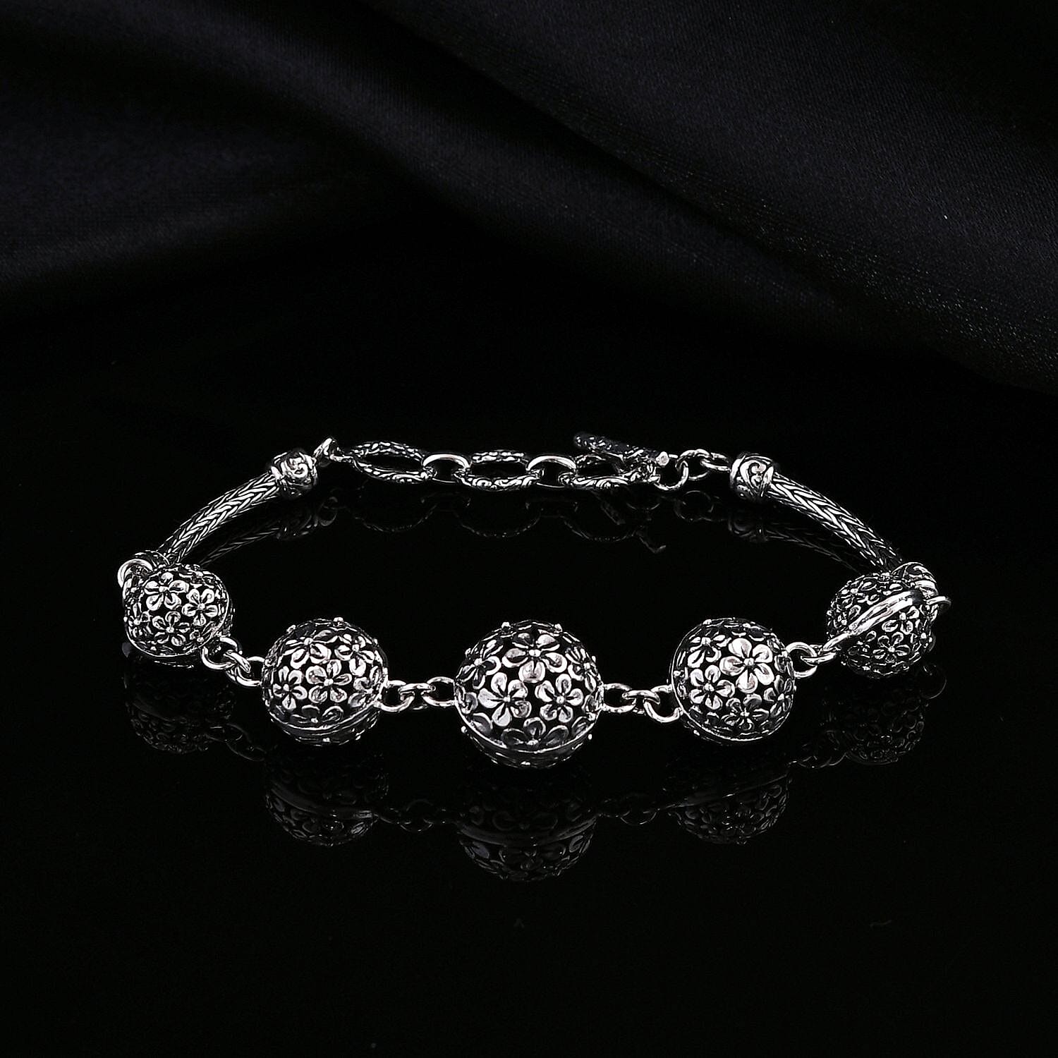 Bali Legacy Frangipani Filigree Silver Bracelet
