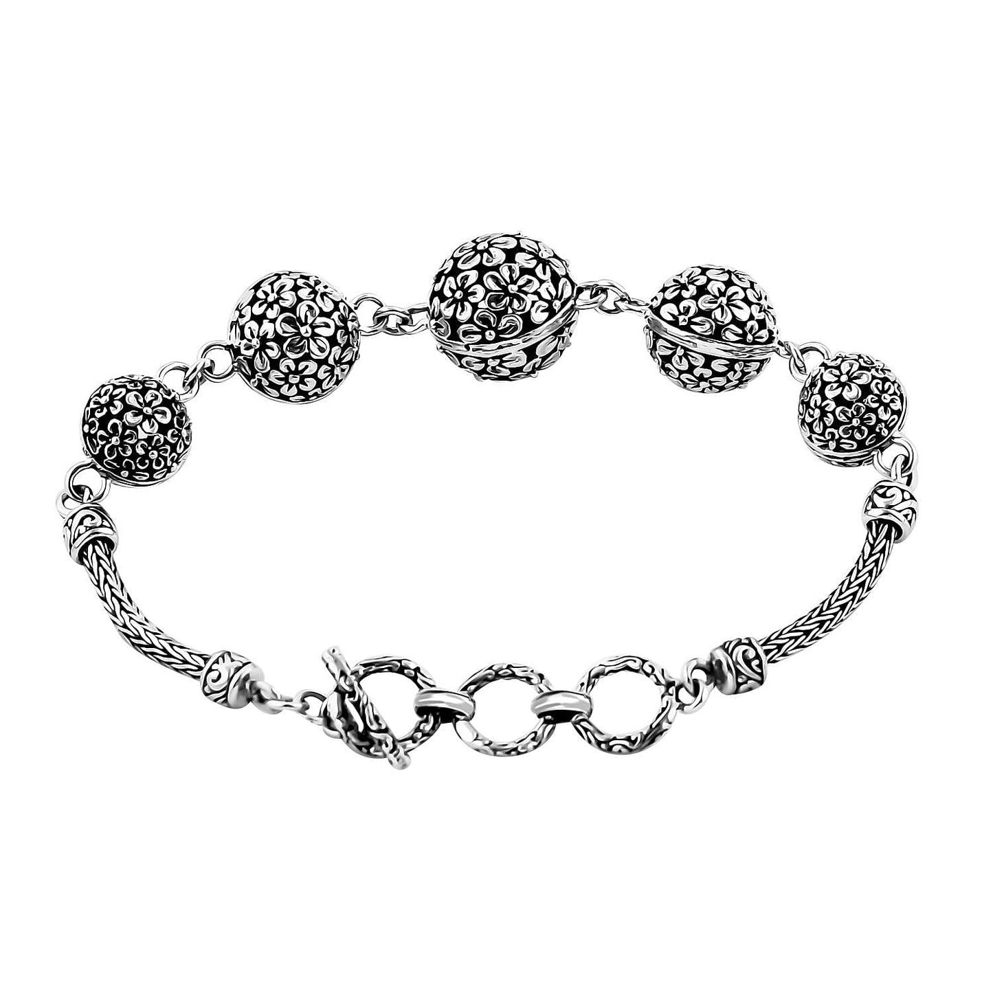 Bali Legacy Frangipani Filigree Silver Bracelet