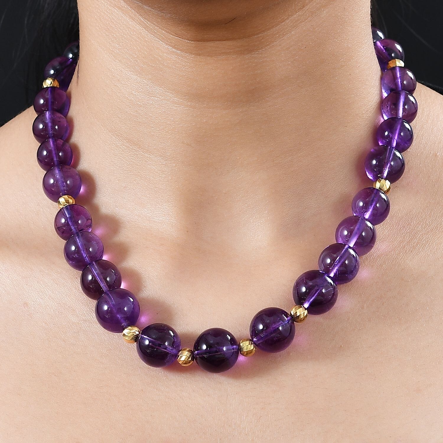 African Amethyst Beaded Necklace – Change & Moving On