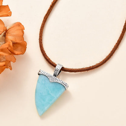 Artisan Larimar Shark Tooth Necklace – Made for Ocean Souls