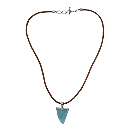 Artisan Larimar Shark Tooth Necklace – Made for Ocean Souls