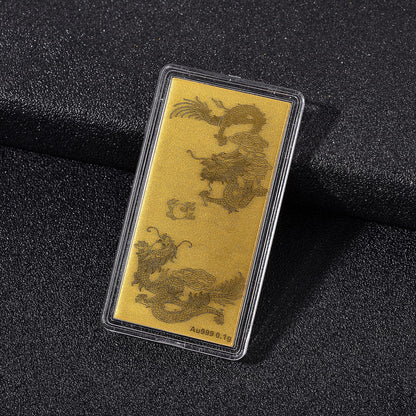 24K Gold Emboss Sheet Collection – Dragon Twins, Elephant & Statue of Liberty (100mg)