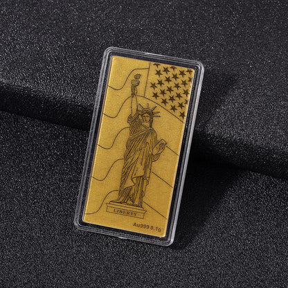 24K Gold Emboss Sheet Collection – Dragon Twins, Elephant & Statue of Liberty (100mg)