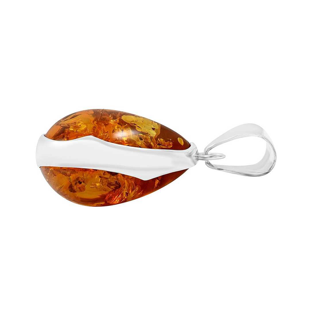 Baltic Amber Classic Drop Pendant in Sterling Silver