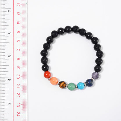 7 Chakra Bracelet with Shungite Beads – Portable Protection & Purification