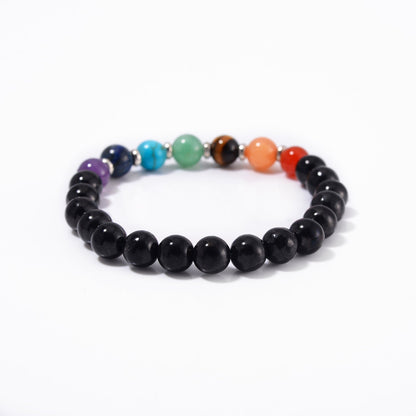 7 Chakra Bracelet with Shungite Beads – Portable Protection & Purification