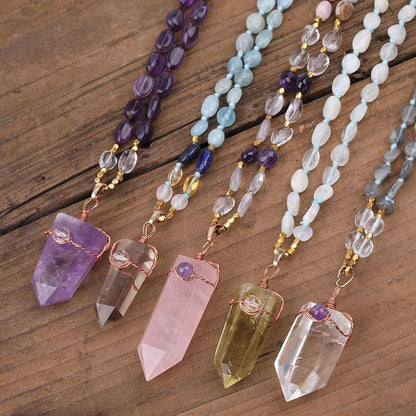 Wrapped Crystal Point Necklace