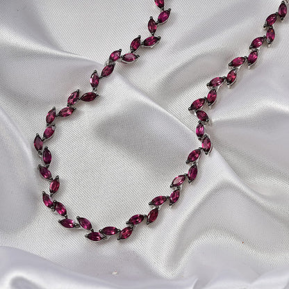 Fern Leaf Orissa Rhodolite Garnet Necklace — Grace, Passion & Harmonious Presence
