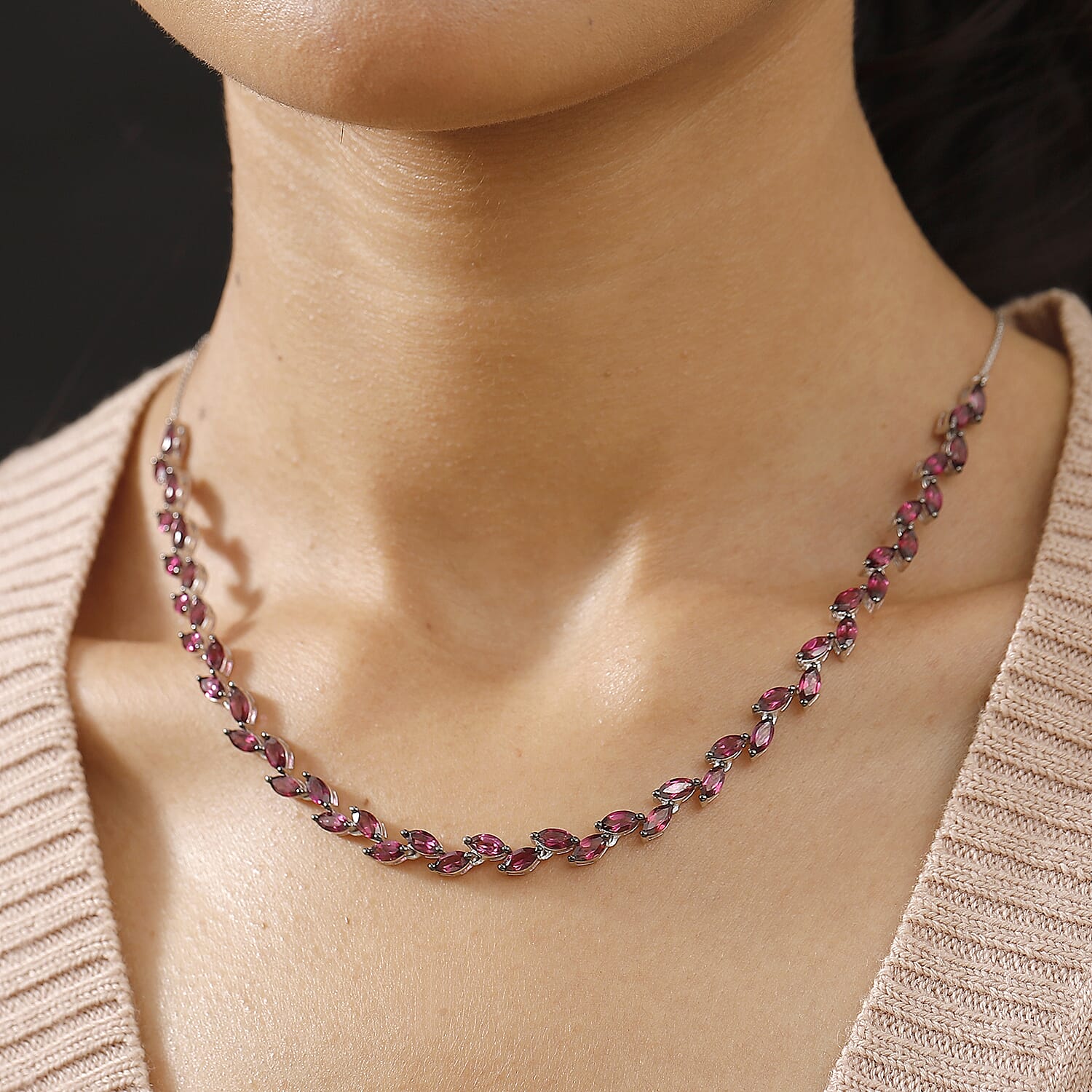 Fern Leaf Orissa Rhodolite Garnet Necklace — Grace, Passion & Harmonious Presence