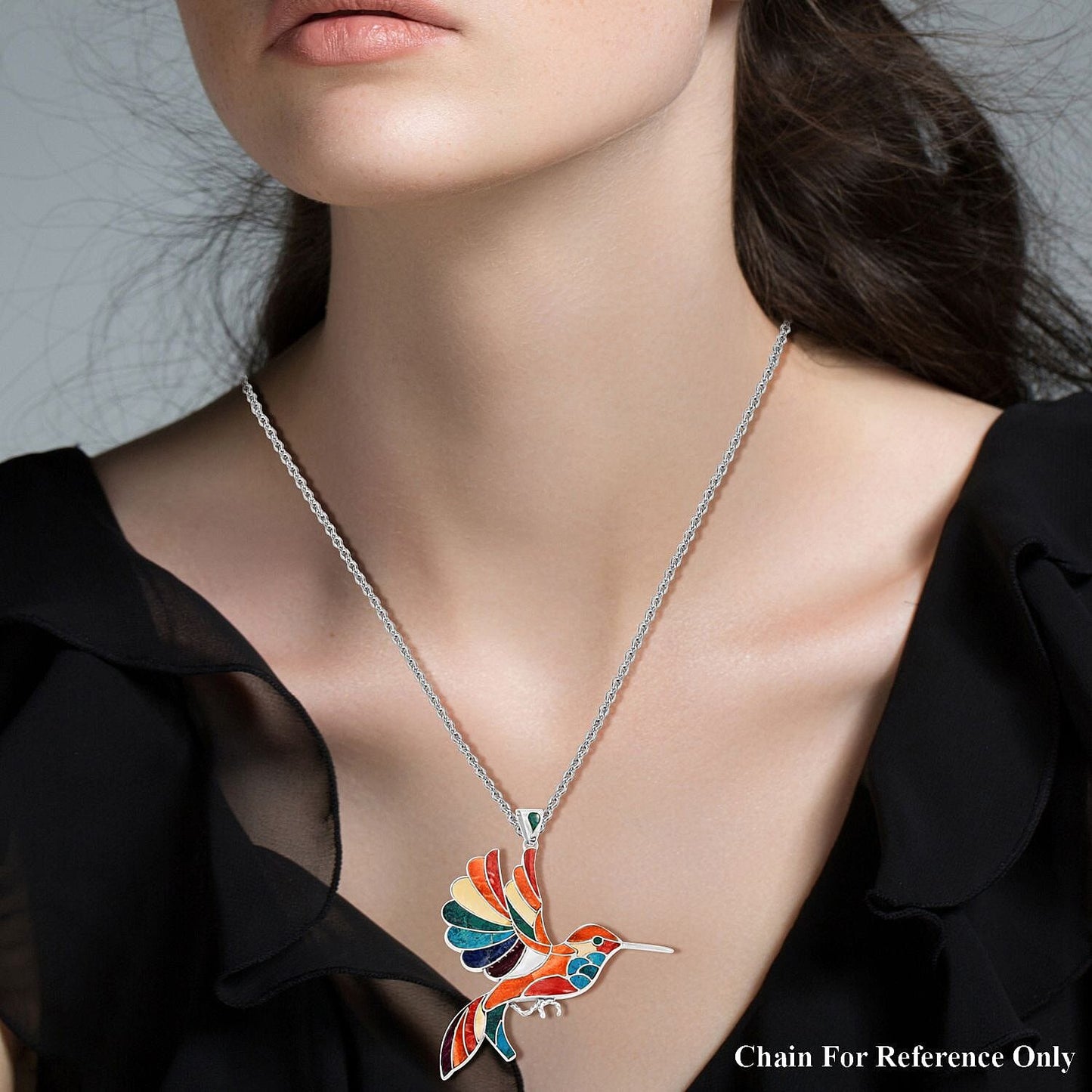 Harmony Big Hummingbird Multi-Gemstone Pendant — Freedom, Joy & Bold Expression