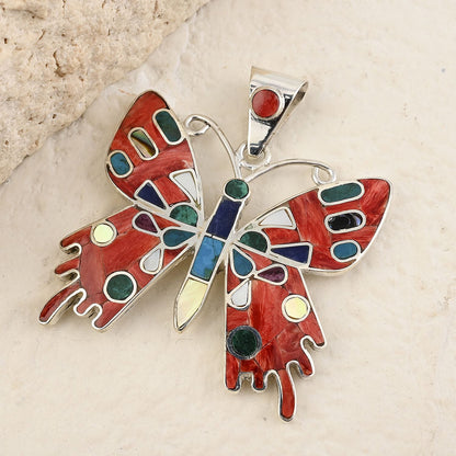 Super Butterfly Multi-Gemstone Pendant — Artistic Freedom & Cultural Expression