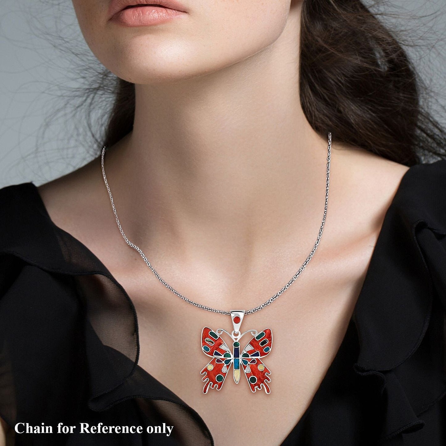 Super Butterfly Multi-Gemstone Pendant — Artistic Freedom & Cultural Expression