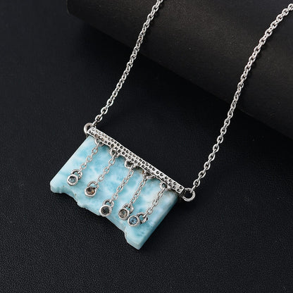 Ethereal Cascade Sky Blue Topaz & Multi-Gemstone Necklace — Serene Energy & Refined Expression