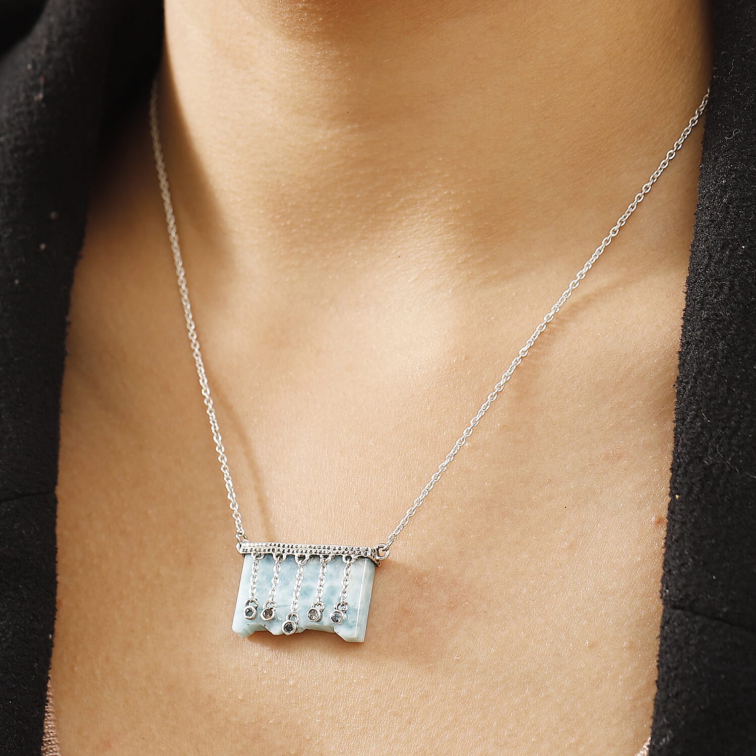 Ethereal Cascade Sky Blue Topaz & Multi-Gemstone Necklace — Serene Energy & Refined Expression