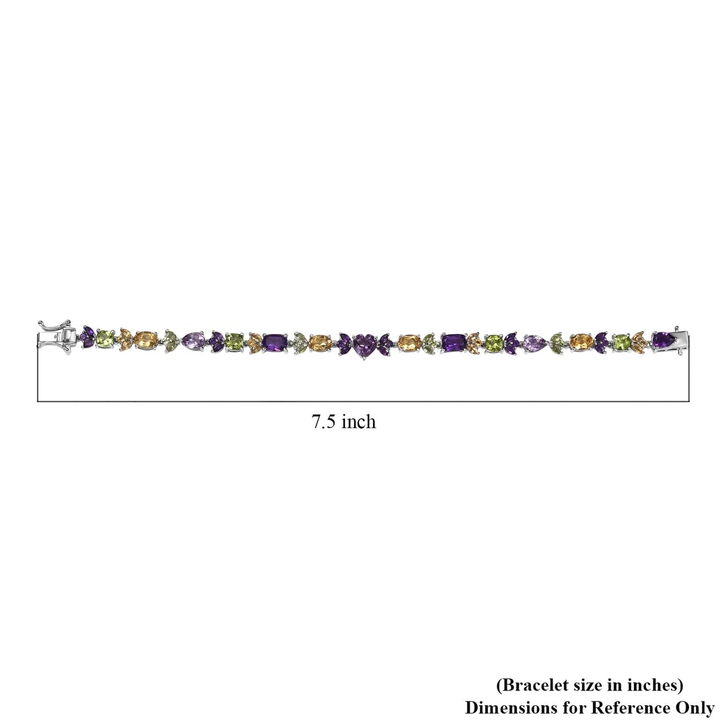 Royal Art Deco Multi-Gemstone Bracelet – Rhodium Over Sterling