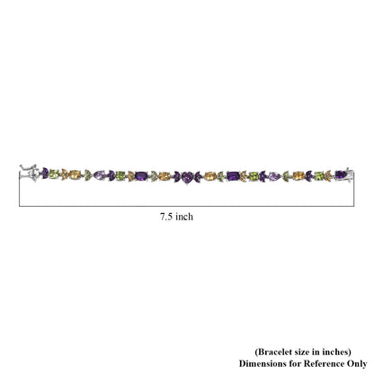 Royal Art Deco Multi-Gemstone Bracelet – Rhodium Over Sterling