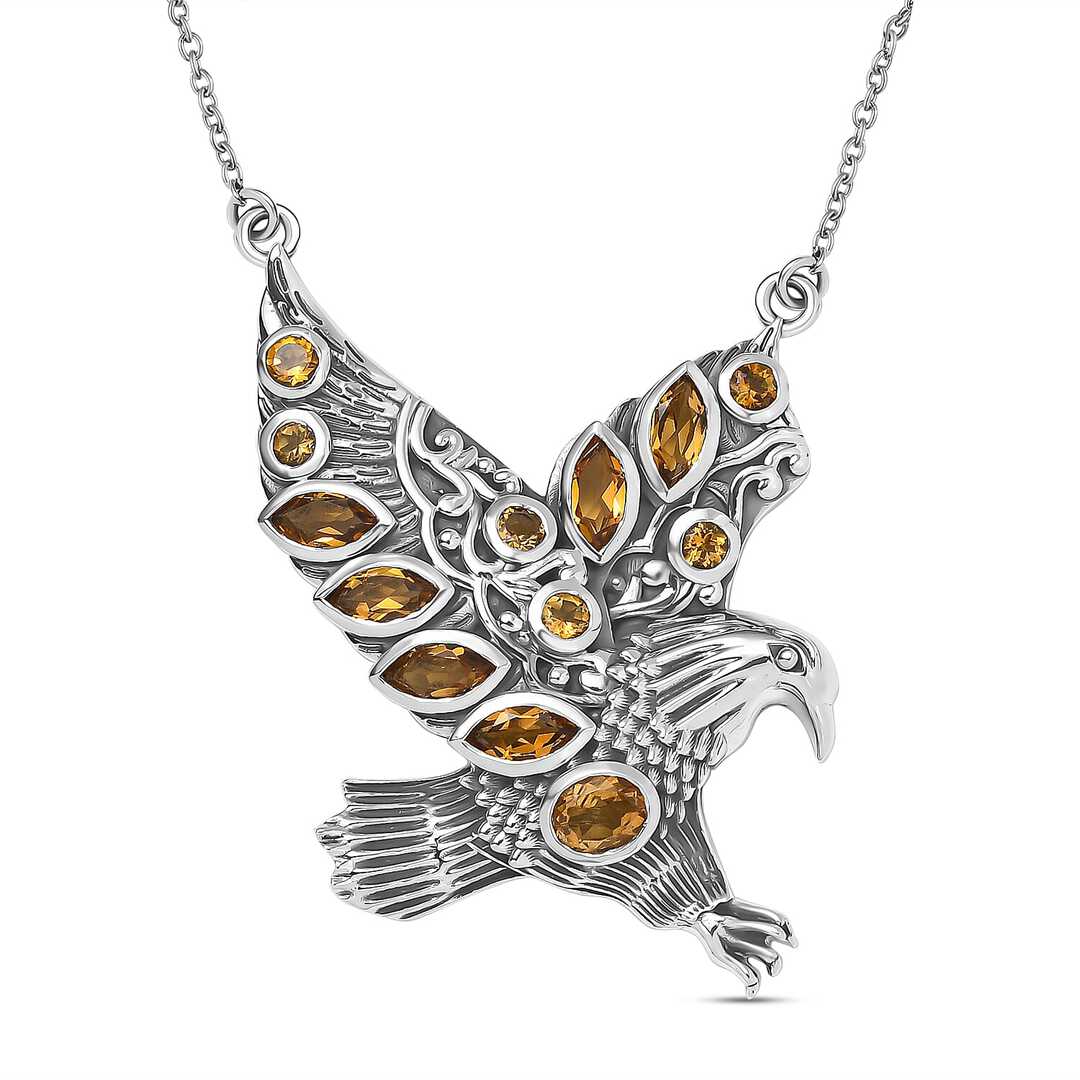 Brazilian Citrine Eagle Necklace