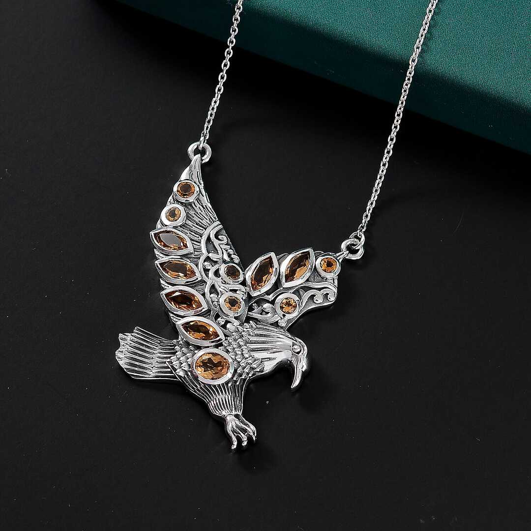 Brazilian Citrine Eagle Necklace