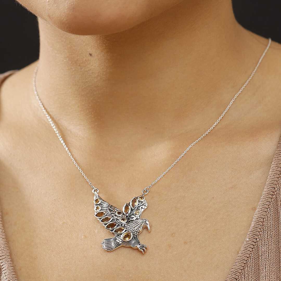 Brazilian Citrine Eagle Necklace