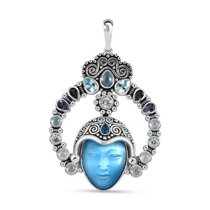 Sajen Amethyst and Multi Gemstone Pendant without Chain