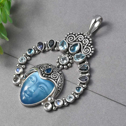 Sajen Amethyst and Multi Gemstone Pendant without Chain