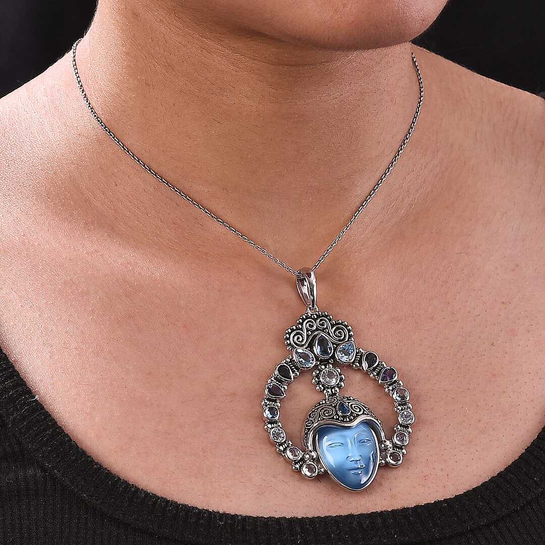 Sajen Amethyst and Multi Gemstone Pendant without Chain