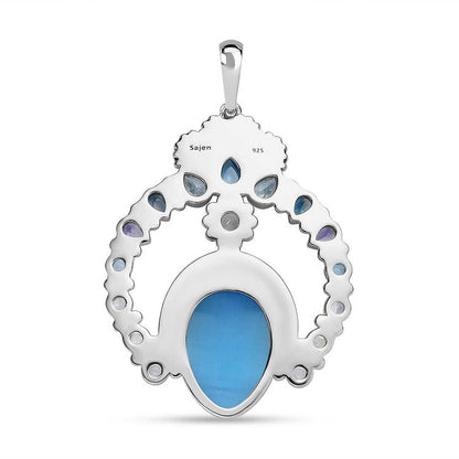 Sajen Amethyst and Multi Gemstone Pendant without Chain