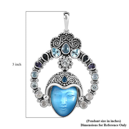 Sajen Amethyst and Multi Gemstone Pendant without Chain