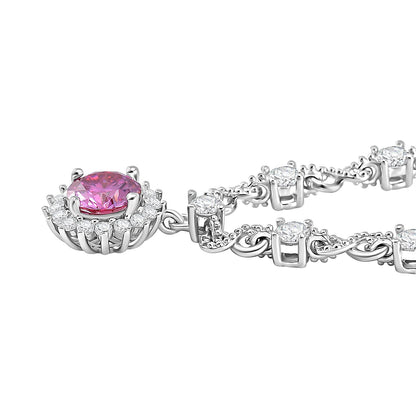 Pink Lotus Moissanite Necklace – Blooming Radiance & Refined Elegance