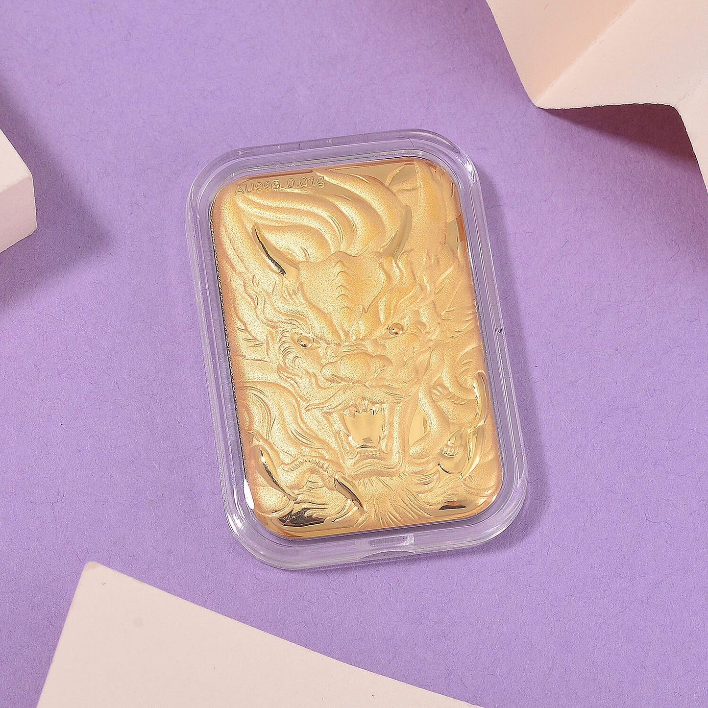 24K Golden Dragon Emboss Sheet — Strength, Fortune & Courage