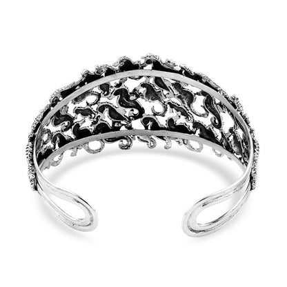Bali Legacy Sterling Silver Starfish and Seahorse Cuff Bracelets