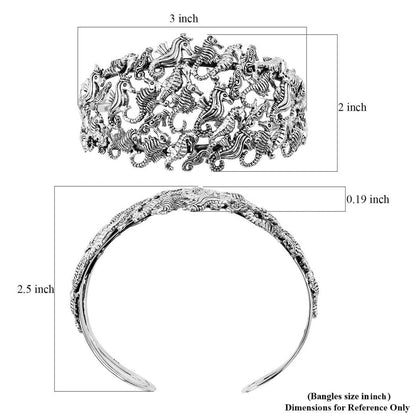 Bali Legacy Sterling Silver Starfish and Seahorse Cuff Bracelets