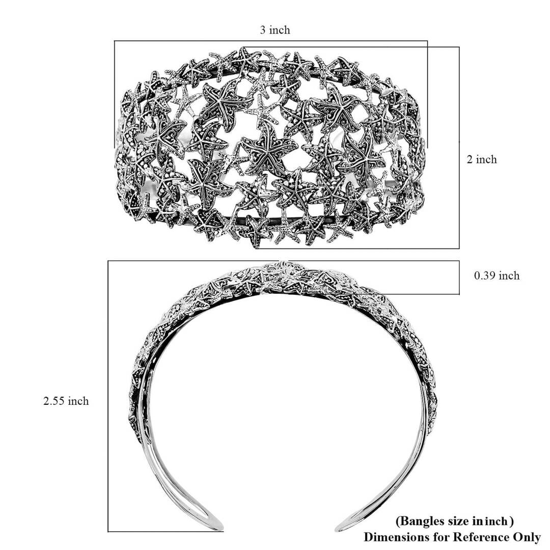 Bali Legacy Sterling Silver Starfish and Seahorse Cuff Bracelets