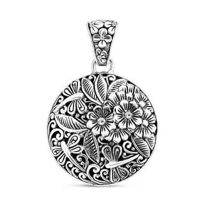 Bali Legacy Sterling Silver Floral Pendant – A Timeless Symbol of Healing and Tranquility