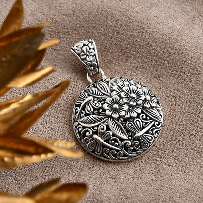 Bali Legacy Sterling Silver Floral Pendant – A Timeless Symbol of Healing and Tranquility