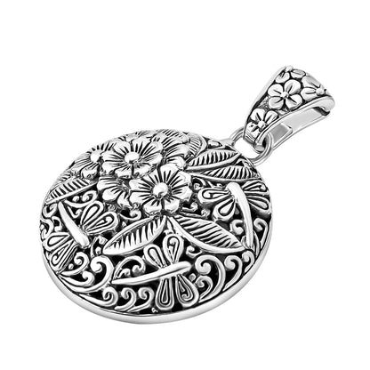 Bali Legacy Sterling Silver Floral Pendant – A Timeless Symbol of Healing and Tranquility