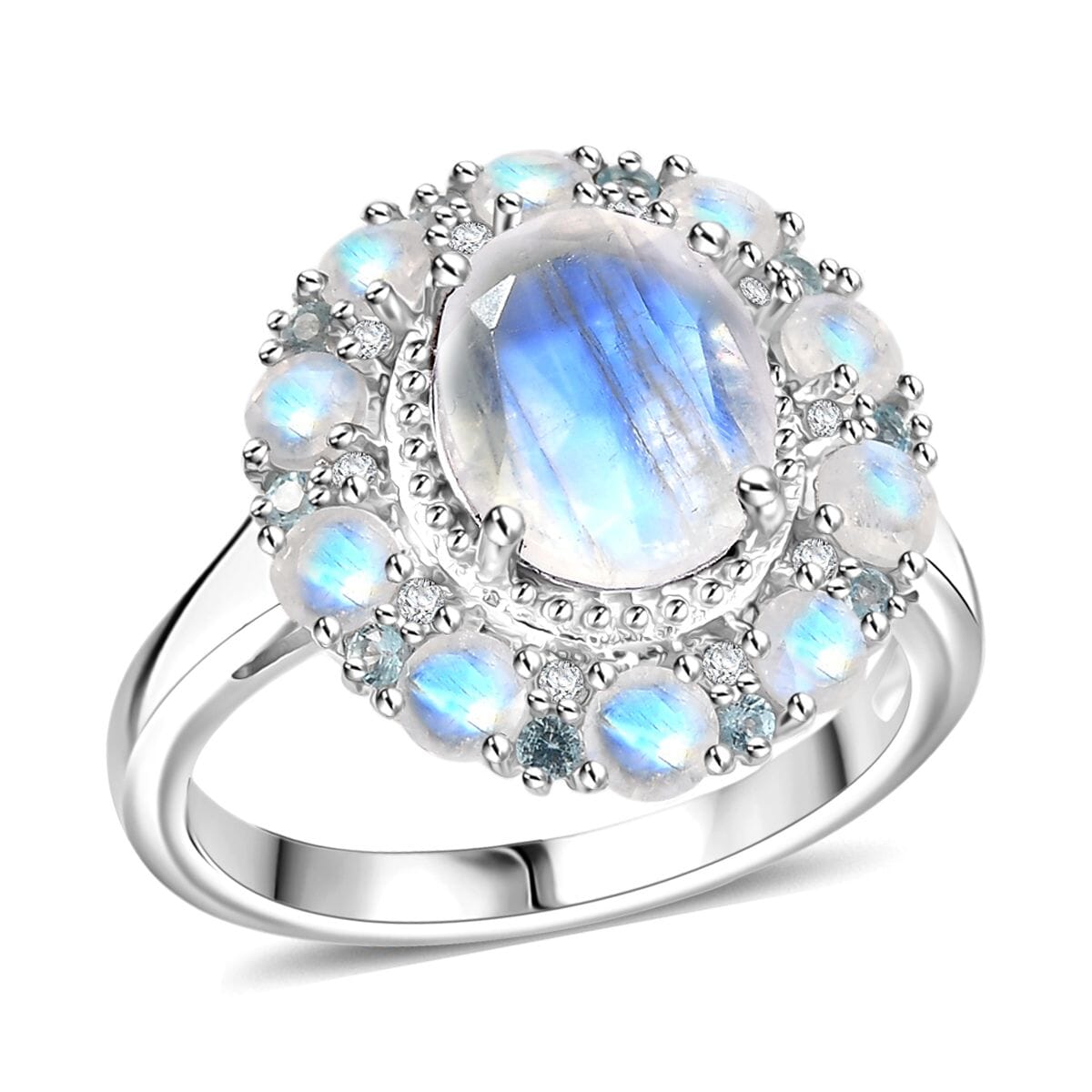 Moonstone & Multi-Gemstone Ring – For Focus & Insight